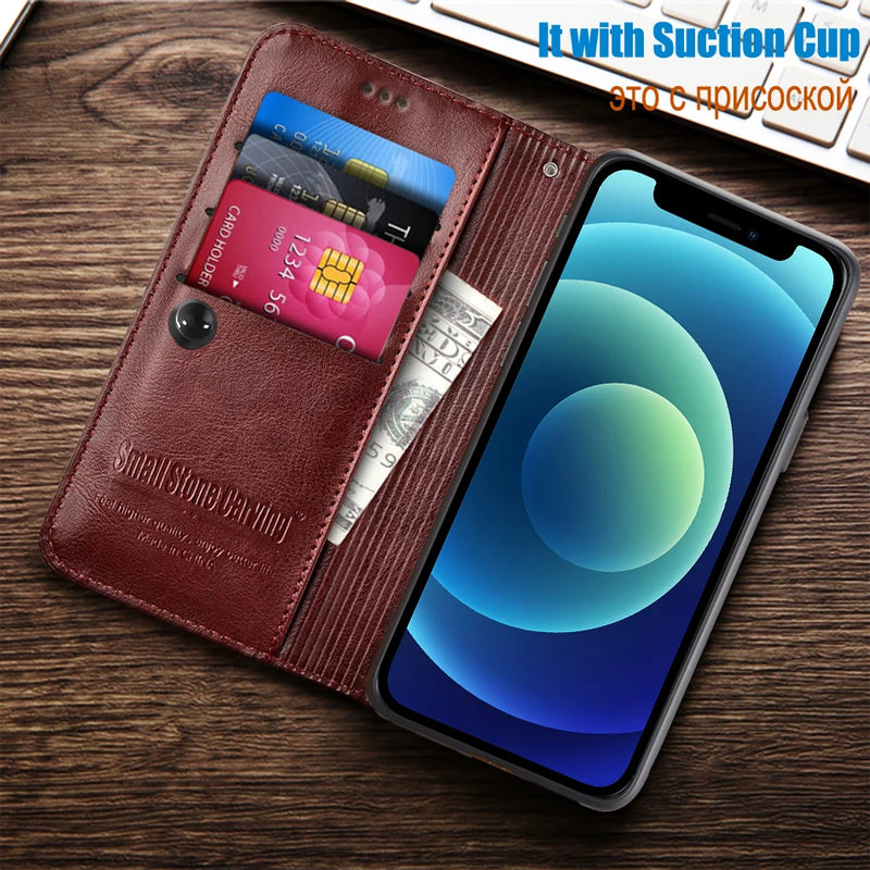 Capa luxuosa de telefone carteira de couro, capa comercial completa, iPhone iPhone 12, Mini, 13, 14, 15, 11, Pro, Max SE XR XS MAX 6 6S 7 8 Plus X Book