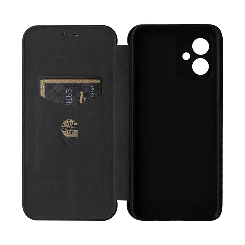 Capa de fibra do carbono magnética para motorola moto g64 5g