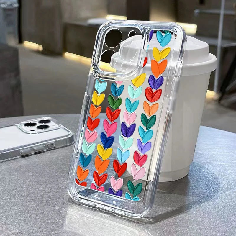 Capa de telefone de silicone macio Flower Love, capa transparente à prova de choque, Xiaomi Redmi 12, 13C, Nota 13, 12 Pro Plus, 5G, 12S, 11S, 10 S, 10 S