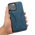 Capa de couro luxuosa para iPhone, tampa traseira flip, suporte de cartão, suporte magnético 12, 13, 14, 15