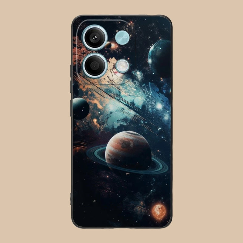 Capa de telefone preta Soft Shell, Capa para celular Universe Star, Xiaomi Redmi Note 13 12 11 10 9 8 7 6 S A Pro Lite Plus 5G