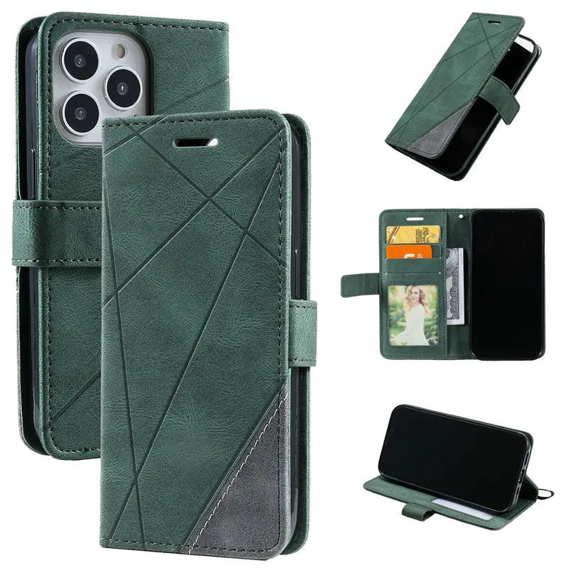 Capa de couro magnético flip, slot para cartão de visita, carteira para iPhone 11, 12, 13, 14, 15 - PRO, PROMAX, PLUS, Mini