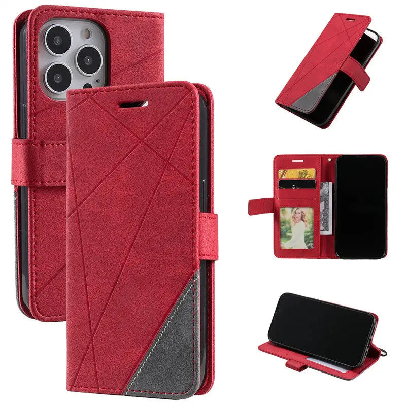 Capa de couro magnético flip, slot para cartão de visita, carteira para iPhone 11, 12, 13, 14, 15 - PRO, PROMAX, PLUS, Mini