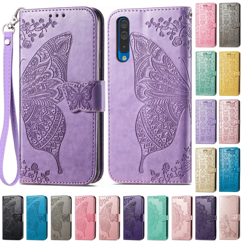 Carteira de couro Flip Case para Samsung, Capa para Galaxy A30, A30S, A30, A305F