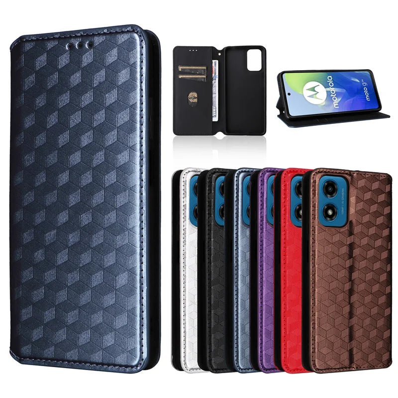 Capa de Carteira Flip para Motorola Moto E14