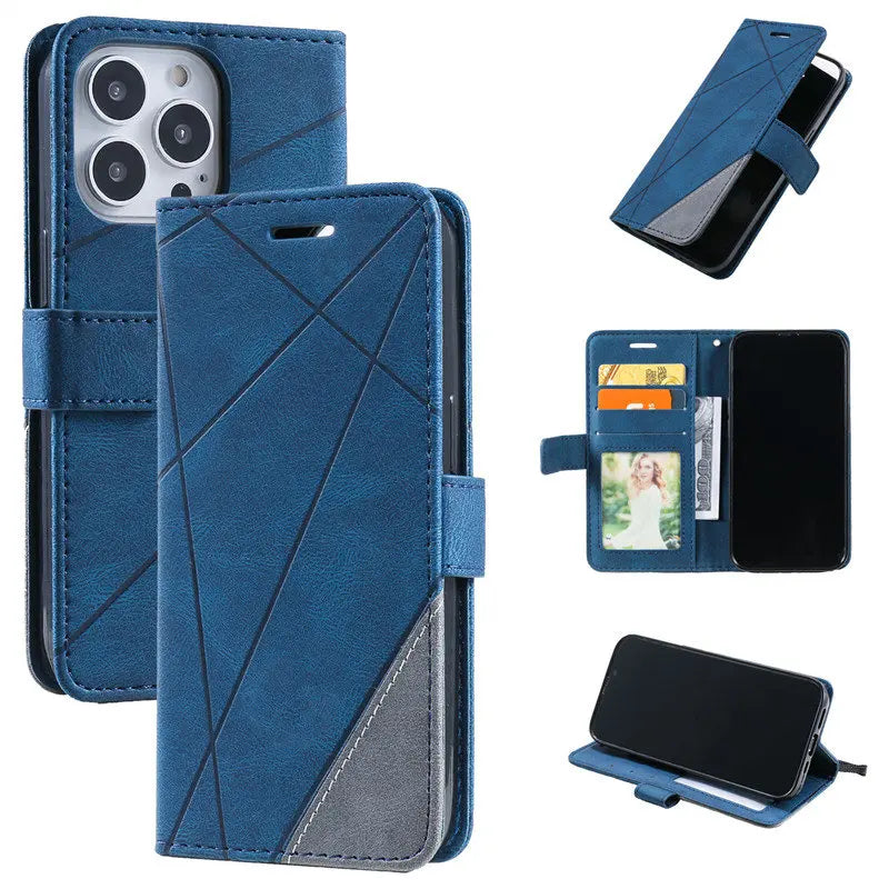 Capa de couro magnético flip, slot para cartão de visita, carteira para iPhone 11, 12, 13, 14, 15 - PRO, PROMAX, PLUS, Mini