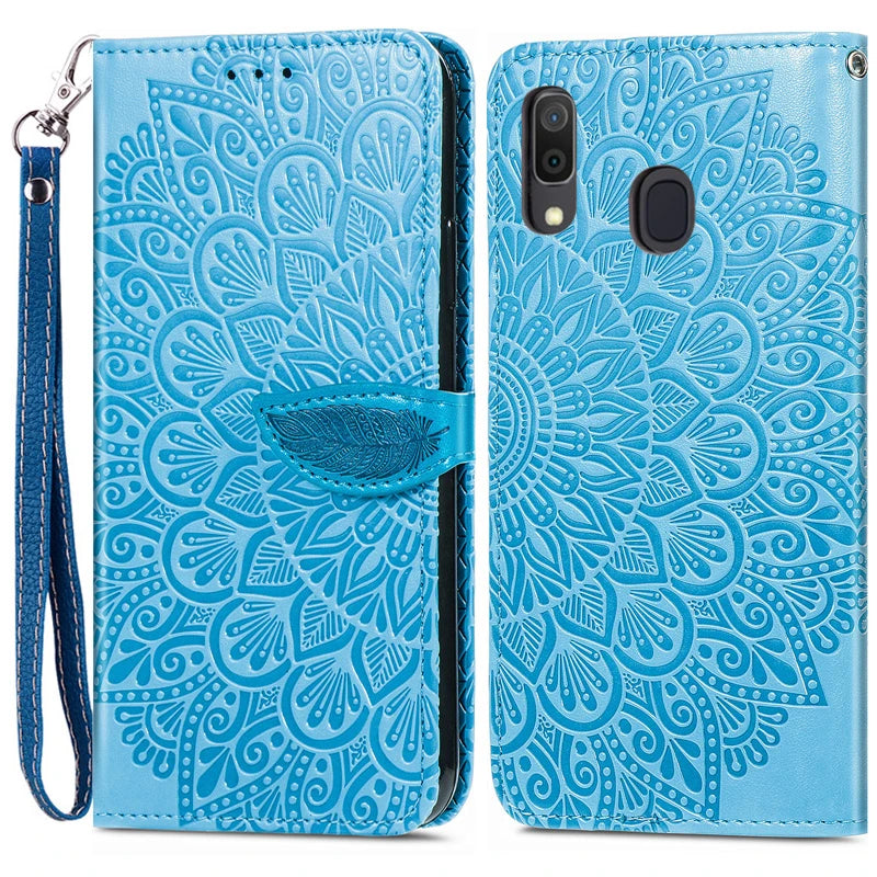 Carteira de couro Flip Case para Samsung, Capa para Galaxy A30, A30S, A30, A305F