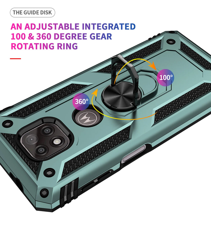 Capinha para Motorola Moto G Power 2021 à Prova de Choque e Anel de Dedo