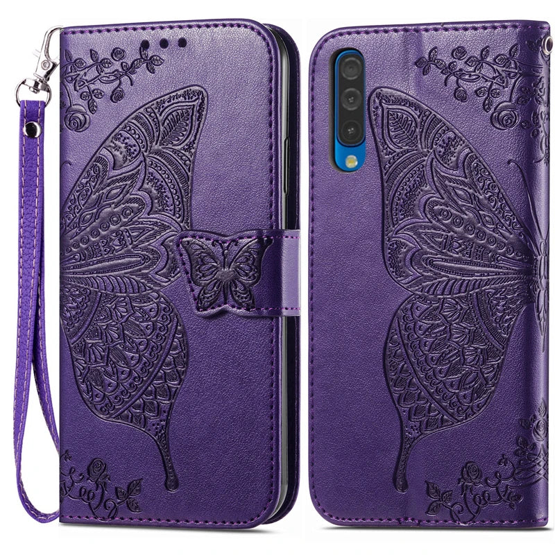 Carteira de couro Flip Case para Samsung, Capa para Galaxy A30, A30S, A30, A305F