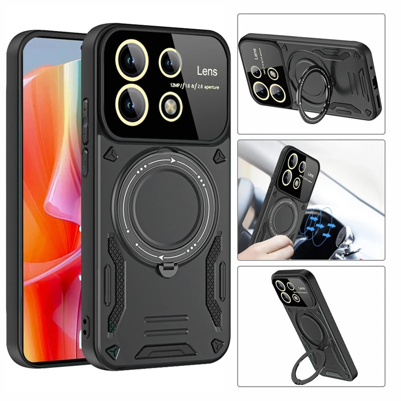 Capa com carregamento sem fio para Xiaomi, anel magnético, tampa traseira, estojo Magsafe, Redmi Note 13 Pro, 5G