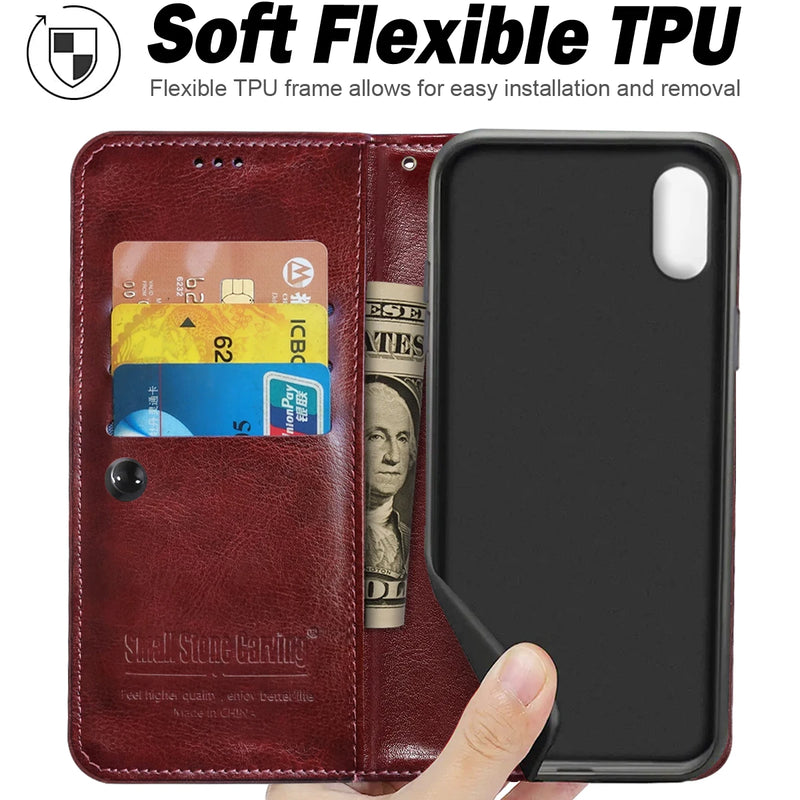 Capa luxuosa de telefone carteira de couro, capa comercial completa, iPhone iPhone 12, Mini, 13, 14, 15, 11, Pro, Max SE XR XS MAX 6 6S 7 8 Plus X Book