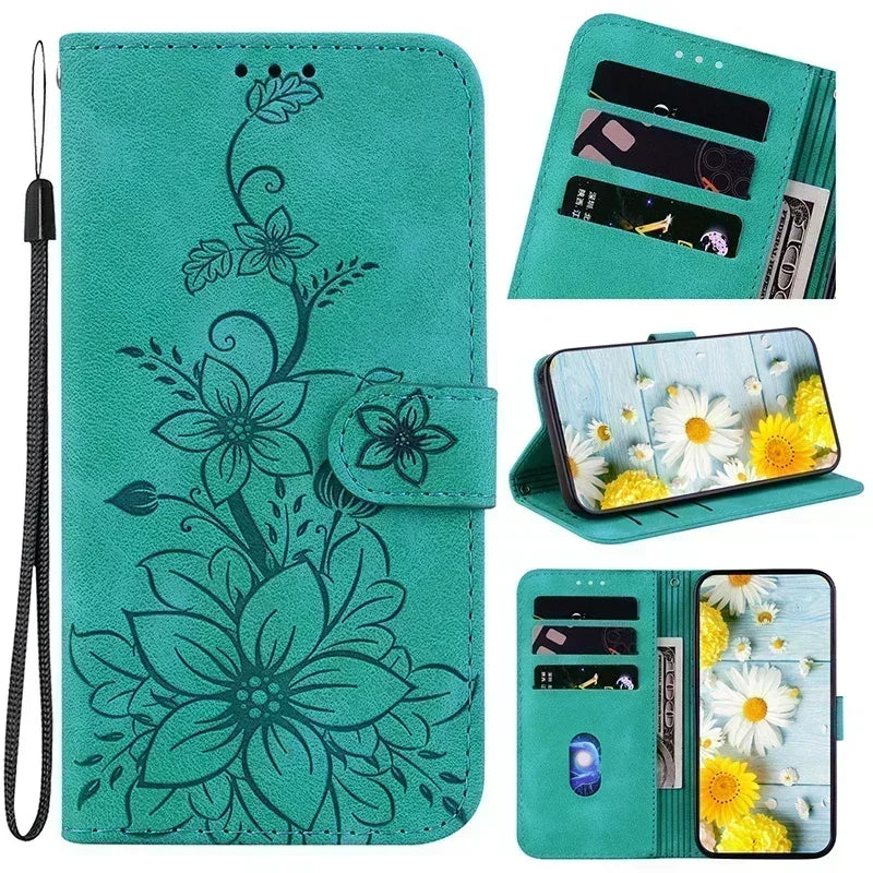 Capa de telefone de couro com cordão de carteira para iPhone, capa para iPhone 12, 13, 14, 15,