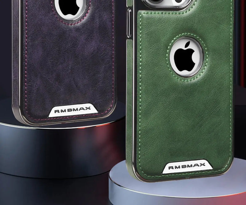 Capa de telefone de couro ultrafina, adequada para iphone 15, 14, 13, 12 Pro Max