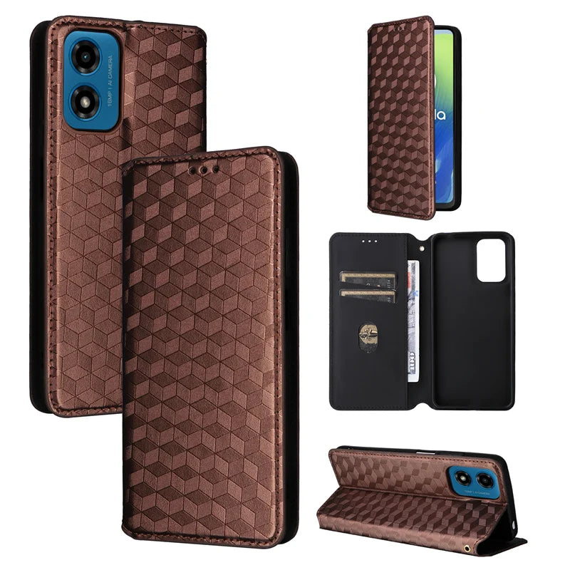 Capa de Carteira Flip para Motorola Moto E14