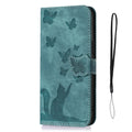 Capa de telefone bonito gato e borboleta, capa de couro, iPhone 12, 14, 14, 15, Pro Max,