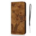 Capa de telefone bonito gato e borboleta, capa de couro, iPhone 12, 14, 14, 15, Pro Max,