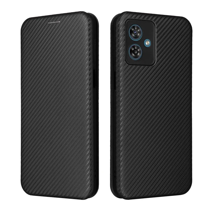 Capa de fibra do carbono magnética para motorola moto g64 5g