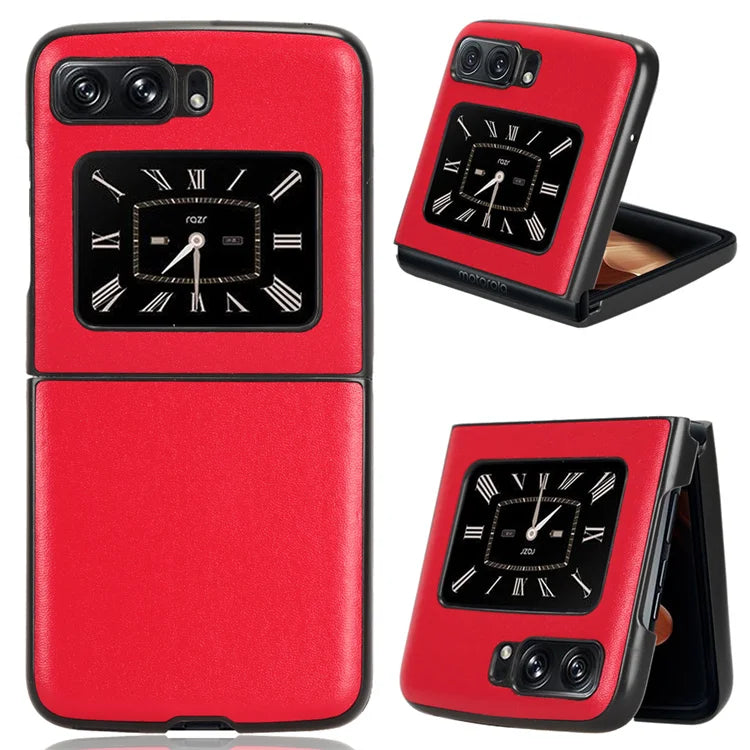 Capinha Retro em Couro de PU para Motorola Razr 2022