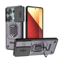 Armor Slide Camera Lens Proteção Capa, Anel Stand Cases para Xiaomi Redmi Note 13 Pro, 4G