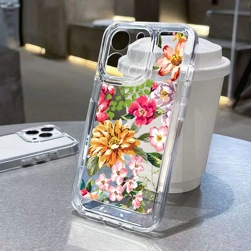 Capa de telefone de silicone macio Flower Love, capa transparente à prova de choque, Xiaomi Redmi 12, 13C, Nota 13, 12 Pro Plus, 5G, 12S, 11S, 10 S, 10 S