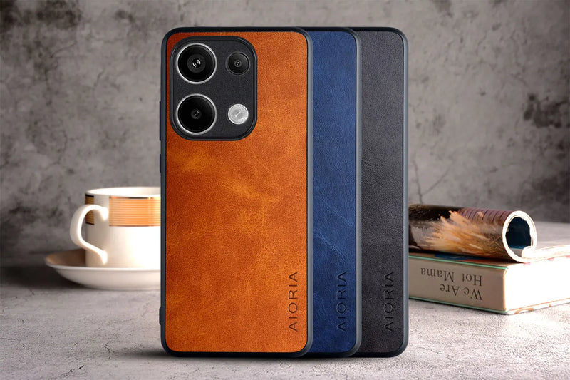 Capa de couro luxuosa para xiaomi poco m6 pro 4g, caixa do telefone do estilo do vintage