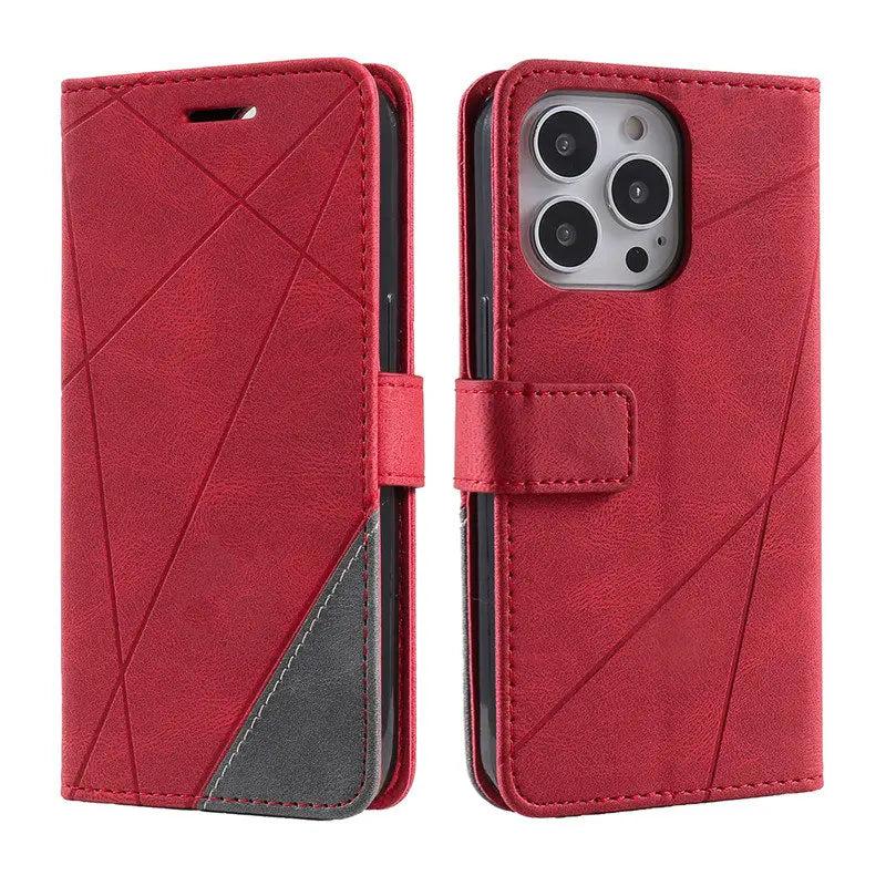 Capa de couro magnético flip, slot para cartão de visita, carteira para iPhone 11, 12, 13, 14, 15 - PRO, PROMAX, PLUS, Mini