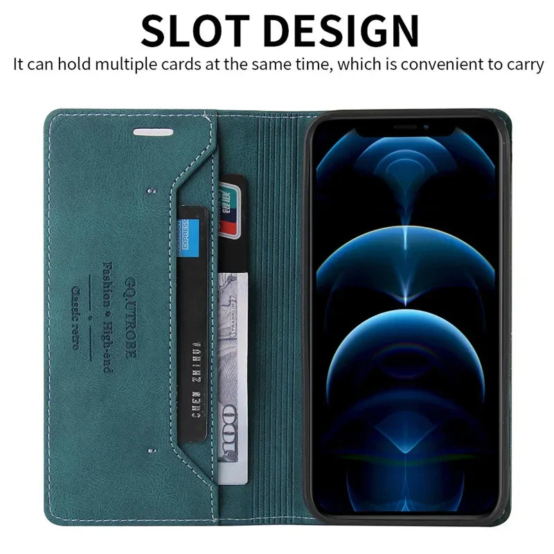 Carteira magnética Flip Cover Case para Samsung Galaxy, capa de telefone de couro anti-roubo, SM-A556B, A556V, Galaxy A55, 5G, 6.6"