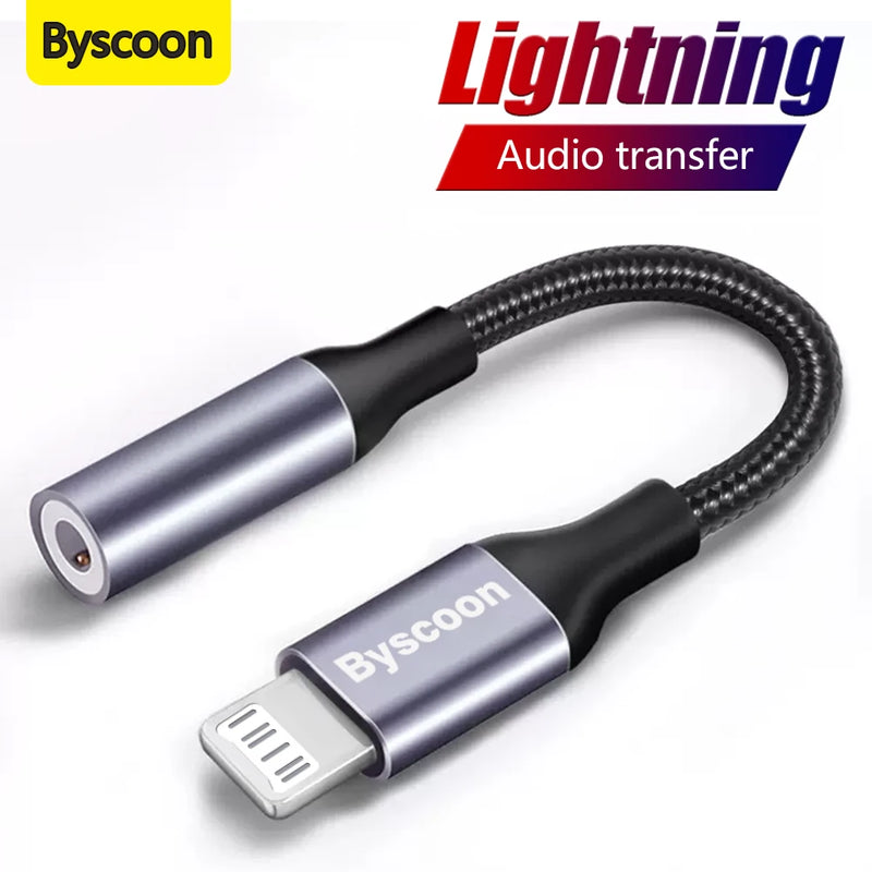 Adaptador Byscoon Lightning para 3.5mm: Conecte Seus Fones de Ouvido ao iPhone com Facilidade!