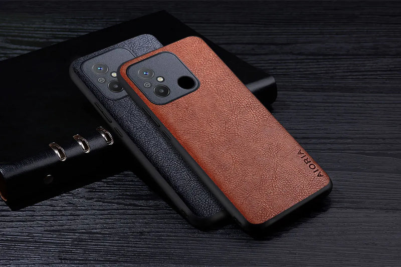 Capa de Couro de Luxo para Xiaomi Redmi 12C