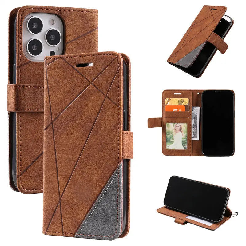 Capa de couro magnético flip, slot para cartão de visita, carteira para iPhone 11, 12, 13, 14, 15 - PRO, PROMAX, PLUS, Mini