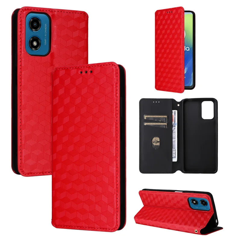 Capa de Carteira Flip para Motorola Moto E14