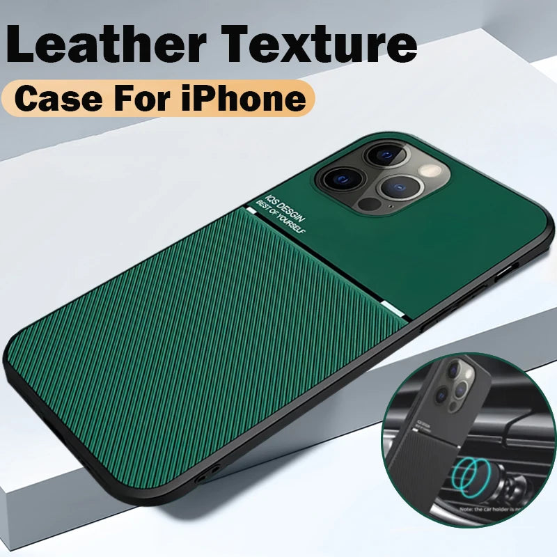 Capa de silicone em couro para iPhone, tampa traseira ultrafina, resistente a choque iPhone X, 11, 12, 13, 14, 15 - PRO, PROMAX, PLUS, Mini