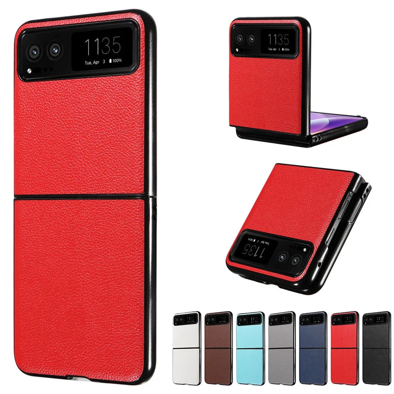 Capa Dobrável de Moda Litchi para Motorola Razr 40