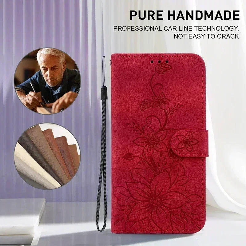 Capa de telefone de couro com cordão de carteira para iPhone, capa para iPhone 12, 13, 14, 15,